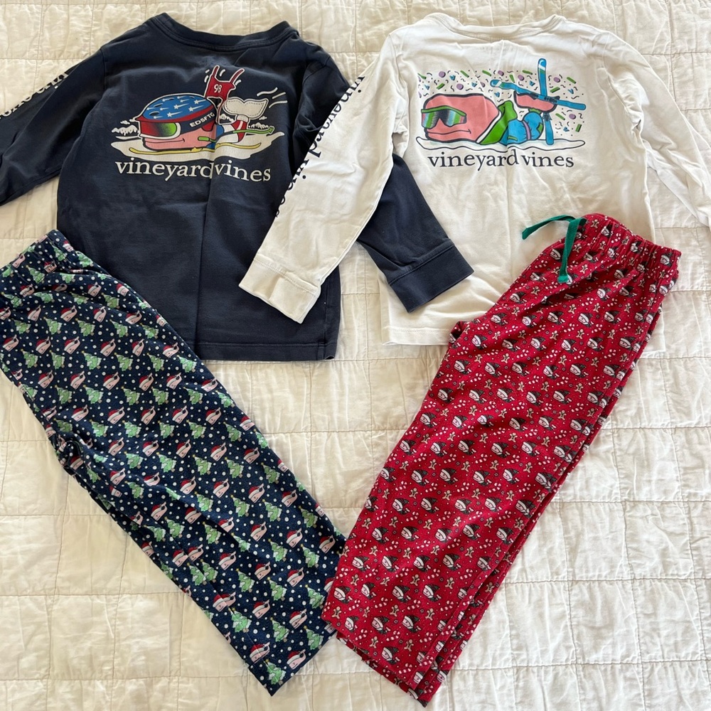 Vineyard vines bundle of pajamas two sets size 4 toddler pants long sleeve shirt